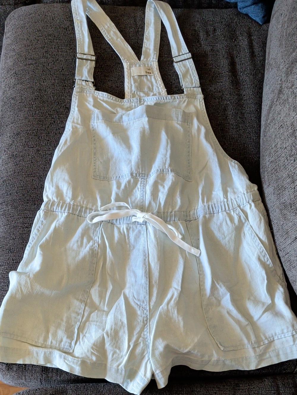 Wilfred White Denim Short Overalls Romper